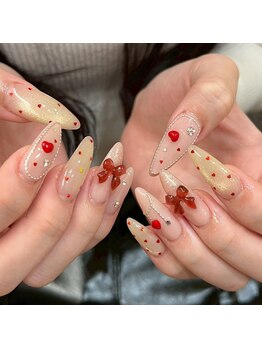 大人かっこ可愛いハートリボン