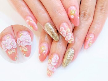 ネイルコレクション ピンク(Nail Collection Pink)/ジェル定額￥9990☆３Ｄフラワー
