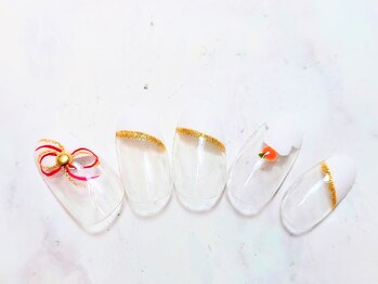 ネイルプラータ(Nail Plata)/正月おもちネイル【7980】