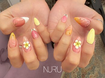 ヌル ネイル 新宿(NURU NAIL)/個性派/韓国個性派/フレンチ/夏