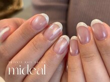 ミディール(mideal)/ホワイトラメフレンチネイル