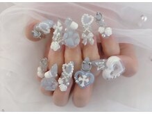 プリンセスネイル(Princess Nail)/水色地雷ネイル