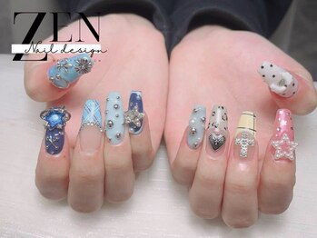 ゼン ネイル デザイン 池袋(ZEN NAIL DESIGN)/* 長 さだしやり放題×つけ放題