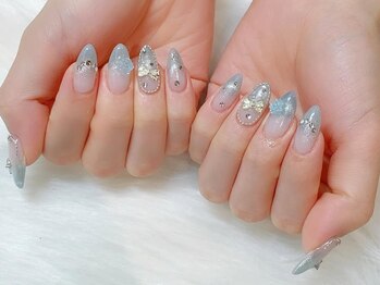 ネイルアンドアイラッシュスタジオ シュシュ(chouchou)/ベ-ス有グラデリボンバラスト-ン