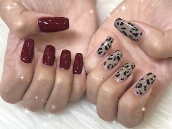 チル(chill)/ボルドー×ヒョウ柄