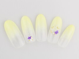 押花×グラデーションネイル