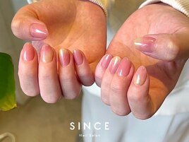 【パラジェル】桃ネイル