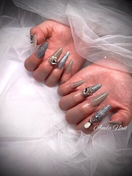 アネラネイル(Anela Nail)/デザスカ長さだし10本+ビジュー