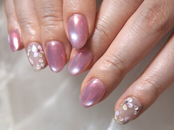 クリア 広尾 恵比寿(CLEAR)/フラワー×マグネットネイル