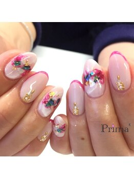 プリマ(Prima)/春ネイル×シェル埋め込み