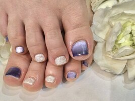 ☆ネイビーマグ×白ラメフット☆