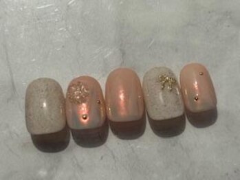 アイネイルズ 恵比寿店(I nails)/夏サーモンピンク8500円