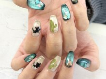 ディーネイル 池袋(D-nail)/【森】ゆるい猫×サボテン
