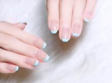 ノエル ネイル(NOEL)/水色フレンチ