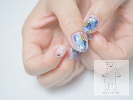 ネイビーブルーニュアンスネイル