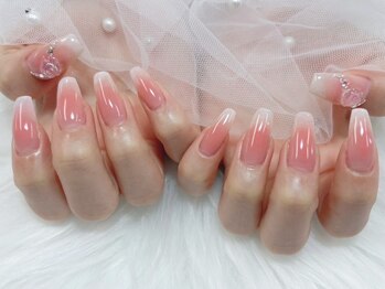 バラ　チークネイル　ワンホン