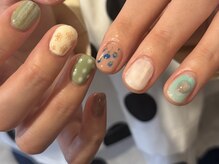 ミニョン 北堀江(mignon)/手描き花柄ネイル