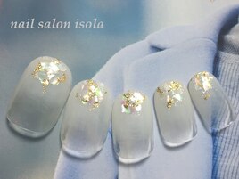 ホワイトグラデ＆シェル・ホロ