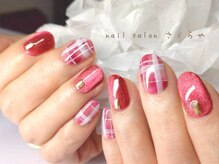 さくらや/ニュアンスチェックの秋ネイル
