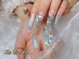 ネイルチップをつけた