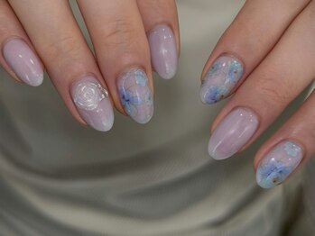 ラリーネ 表参道店(Larine)/ラベンダーフラワーネイル