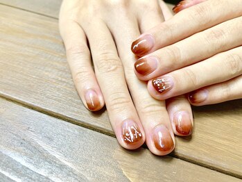 大人ブラウンで秋色グラデ♪