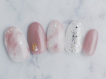 ベル プライベート ネイル サロン(Belle)/大人タイダイ大理石風アート