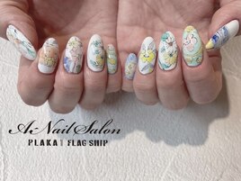 九谷焼風フラワーネイル