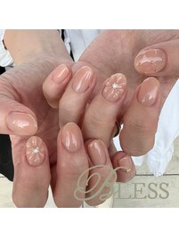 シンプル×ぷっくりフラワー