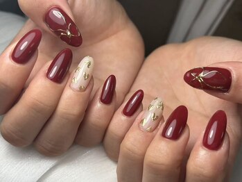 アルブル(ARBRE)/リボン、ハートネイル