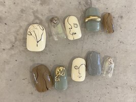 線画×ミラーアート