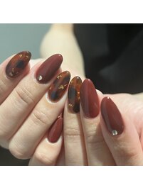 秋べっ甲ネイル