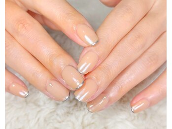 グロスネイル(gloss nail)/シェラック/細フレンチ