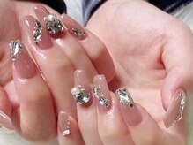 リベレ 福島店(LIBELLE)/ピンクネイル/ビジューネイル