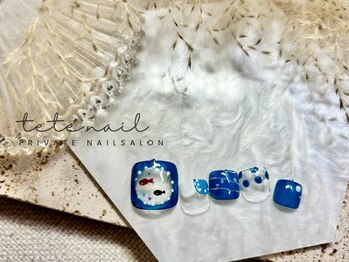テテネイル(tete.nail)/［フット］金魚鉢の可愛いネイル