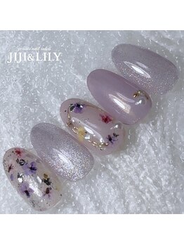 ジジ アンド リリー/押し花ラベンダー上品ネイル