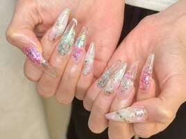 ピンク×ミントグリーン
