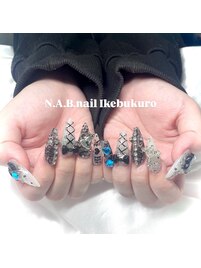 地雷系スカルプネイル