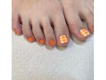 エーレ(ehre)/2本アート＊オレンジギンガム