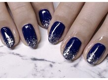 アルーシェ 平井(Alushe)/ネイビー×シルバーラメグラデ