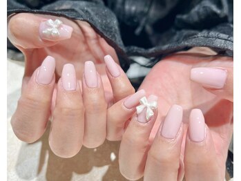 baby pink ×リボン