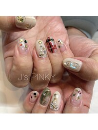 キラキラクリスマスネイル