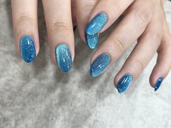 ブルーマグネットネイル