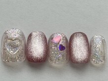 ネイルメゾン 天神店(NAIL MAISON)/ピンクハートキラキラ¥6000