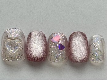 ネイルメゾン 天神店(NAIL MAISON)/ピンクハートキラキラ¥6000