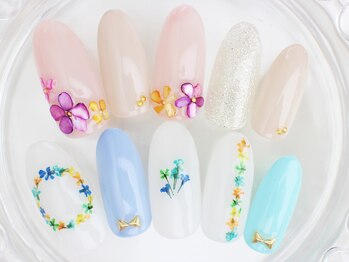 ネイルサロン あかねいろ/春夏☆押し花☆フラワー☆結婚式