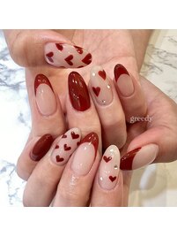 バレンタインネイル