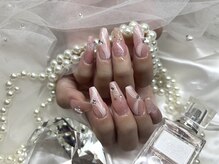 アンジュ(Ange)/【Miyu】キラキラリボンネイル