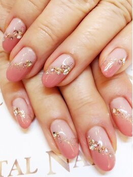 クリスタルネイル ボンベルタ橘店(CRYSTAL NAIL)/ななめフレンチネイル