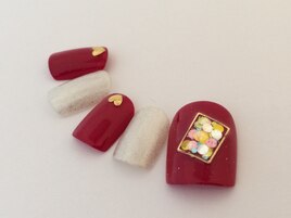 ストーンアートフットネイル